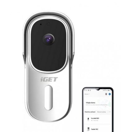 Sonnette vidéo avec détecteur de mouvement Full HD 1080p 5200 mAh IP65 Wi-Fi  Tuya blanche