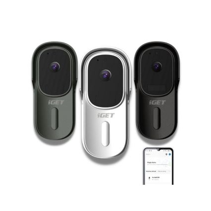 Sonnette vidéo avec détecteur de mouvement Full HD 1080p 5200 mAh IP65 Wi-Fi  Tuya blanche