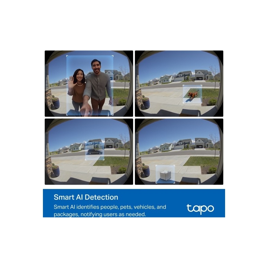 Sonnette vidéo intelligente 2K — batterie 10 000 mAh, IP66, Wi‑Fi, Tuya