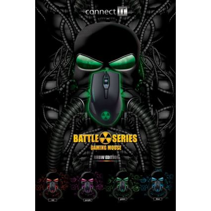 Souris de jeu filaire LED 1000/1200/1600/3200 DPI noir CONNECT IT CI-1128