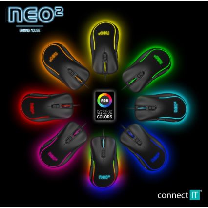 Souris de jeu filaire LED RGB 200-7200 DPI noir CONNECT IT CMO-3589-BK