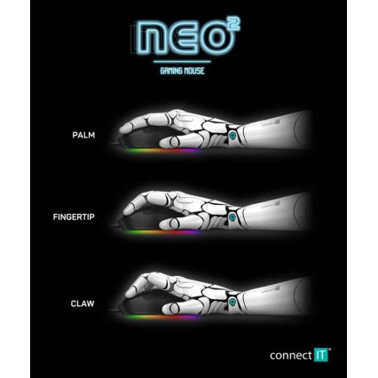 Souris de jeu filaire LED RGB 200-7200 DPI noir CONNECT IT CMO-3589-BK