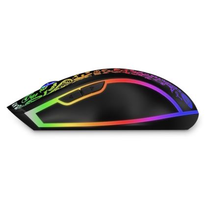 Souris de jeu sans fil LED RGB rechargeable 800/1200/1600/2400/4800 DPI 600 mAh noir CONNECT IT CMO-3530-DD