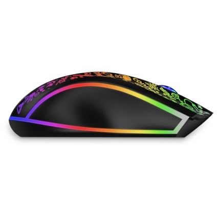 Souris de jeu sans fil LED RGB rechargeable 800/1200/1600/2400/4800 DPI 600 mAh noir CONNECT IT CMO-3530-DD