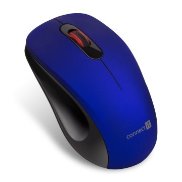Souris sans fil silencieuse MUTE 1200 DPI 1xAA noir/bleu CONNECT IT CMO-2230-BL