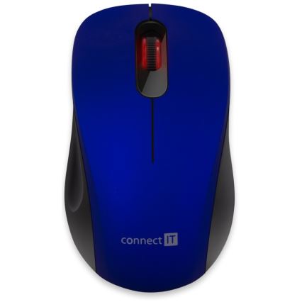 Souris sans fil silencieuse MUTE 1200 DPI 1xAA noir/bleu CONNECT IT CMO-2230-BL