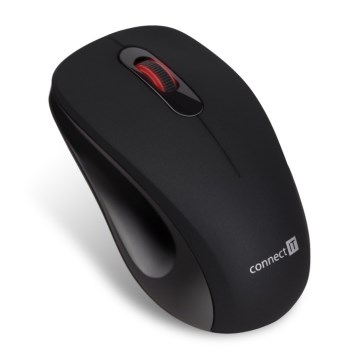 Souris sans fil silencieuse MUTE 1200 DPI 1xAA noir CONNECT IT CMO-2230-BK