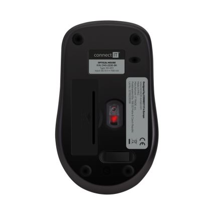 Souris sans fil silencieuse MUTE 1200 DPI 1xAA noir CONNECT IT CMO-2230-BK