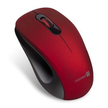 Souris sans fil silencieuse MUTE 1200 DPI 1xAA noir/rouge CONNECT IT CMO-2230-RD