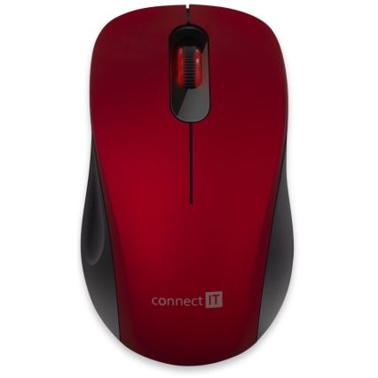 Souris sans fil silencieuse MUTE 1200 DPI 1xAA noir/rouge CONNECT IT CMO-2230-RD