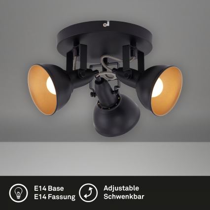 Spot 3xE14/40W/230V noir