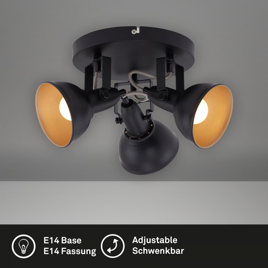 Spot 3xE14/40W/230V noir