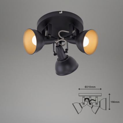 Spot 3xE14/40W/230V noir