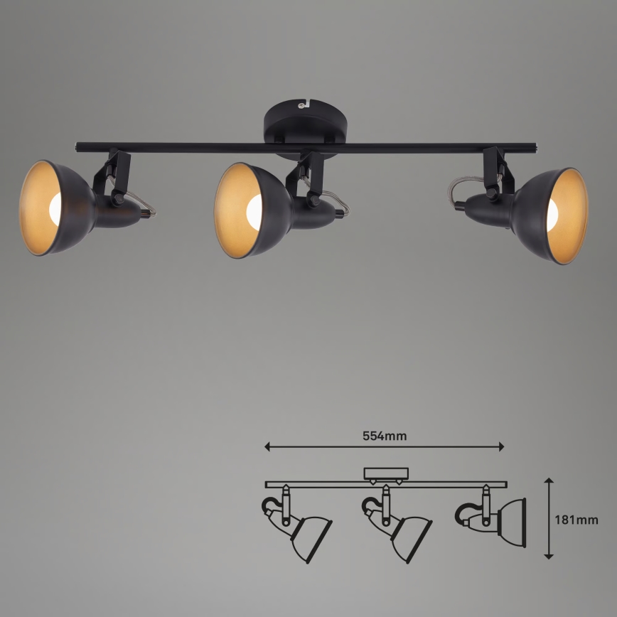 Spot 3xE14/40W/230V noir