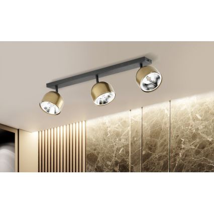 Spot ALTEA 3xAR111 GU10/50W/230V doré/noir