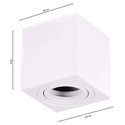 Spot BIMA 1xGU10/25W/230V carré blanc