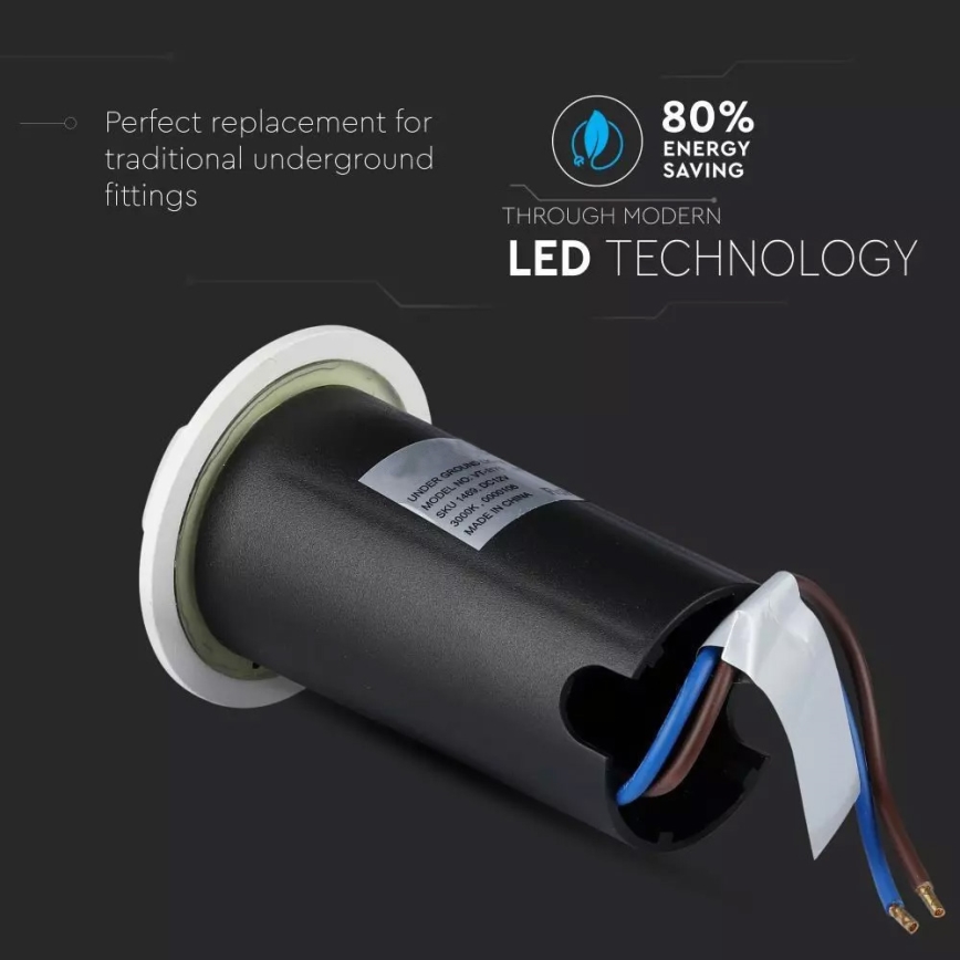 Spot de balisage LED d'extérieur LED/1W/12V IP67