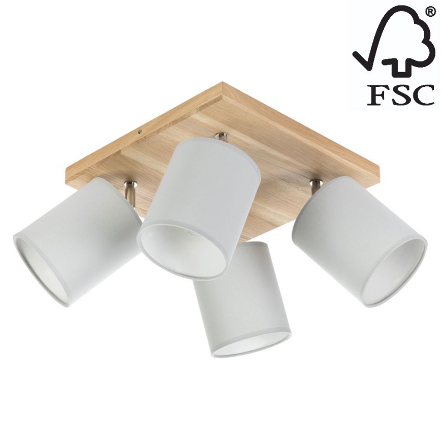 Spot de plafond APRILLIA 4xE27/25W/230V pin/gris - certifié FSC