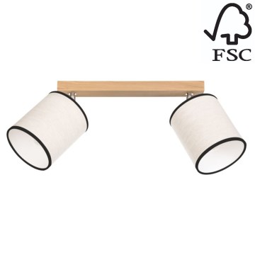 Spot de plafond BOHO 2xE27/25W/230V chêne - certifié FSC