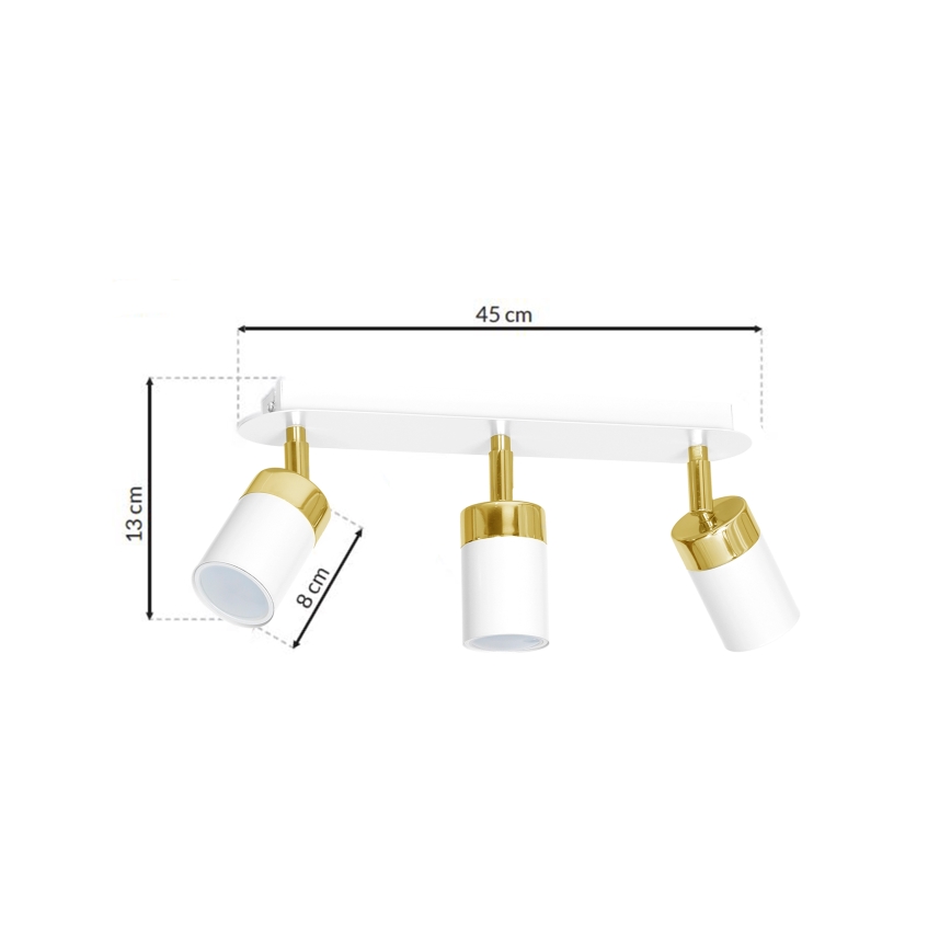Spot de plafond JOKER 3xGU10/25W/230V blanc