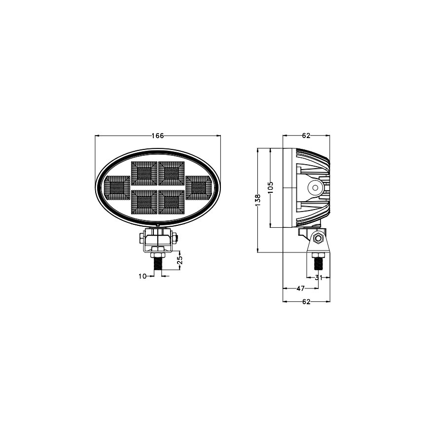Spot de voiture BLACK LED/150W/10-30V IP69 5700K ovale