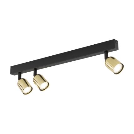 Spot d'éclairage TOP 3xGU10/10W/230V noir/doré