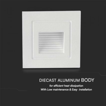 Spot d'escalier LED d'extérieur LED/3W/230V 3000K IP65 blanc