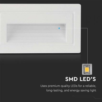 Spot d'escalier LED d'extérieur LED/3W/230V 3000K IP65 blanc