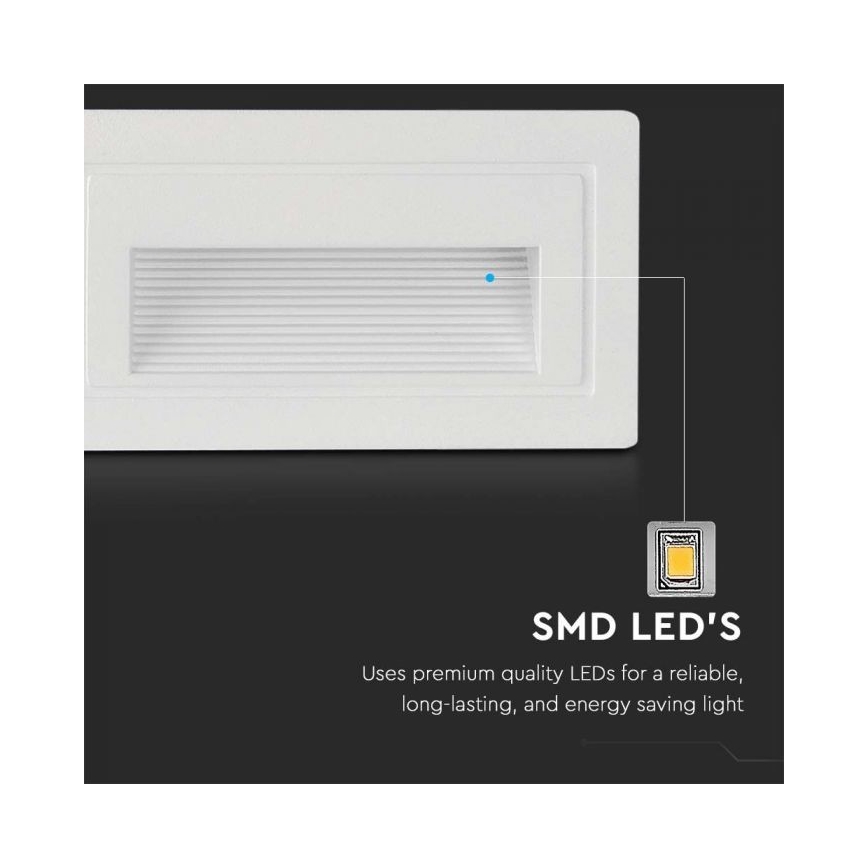 Spot d'escalier LED d'extérieur LED/3W/230V 3000K IP65 blanc