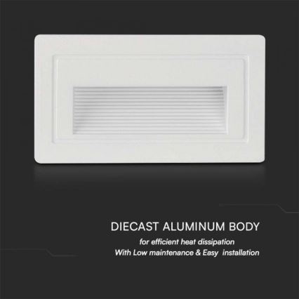 Spot d'escalier LED d'extérieur LED/3W/230V 3000K IP65 blanc