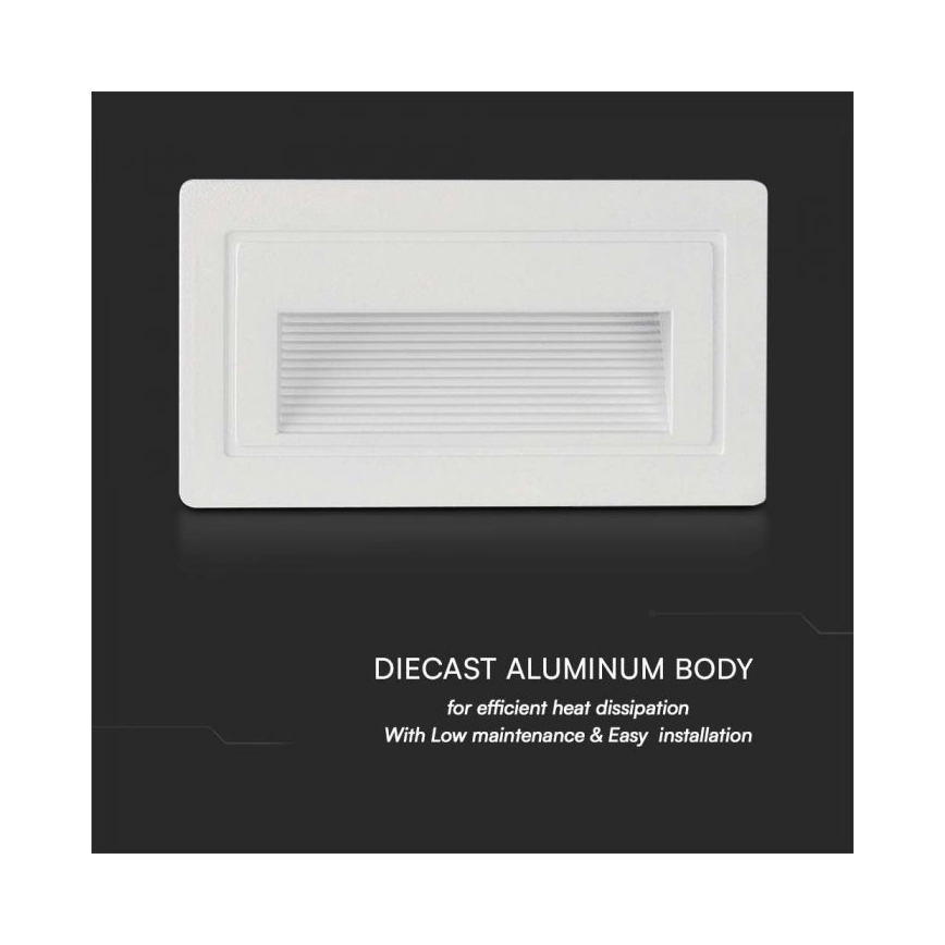 Spot d'escalier LED d'extérieur LED/3W/230V 3000K IP65 blanc