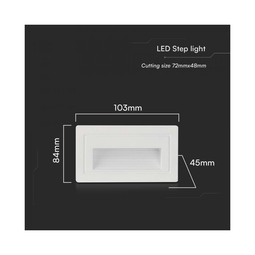 Spot d'escalier LED d'extérieur LED/3W/230V 3000K IP65 blanc