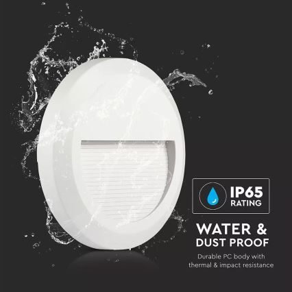 Spot d'escalier LED LED/2W/100-240V 4000K IP65 blanc