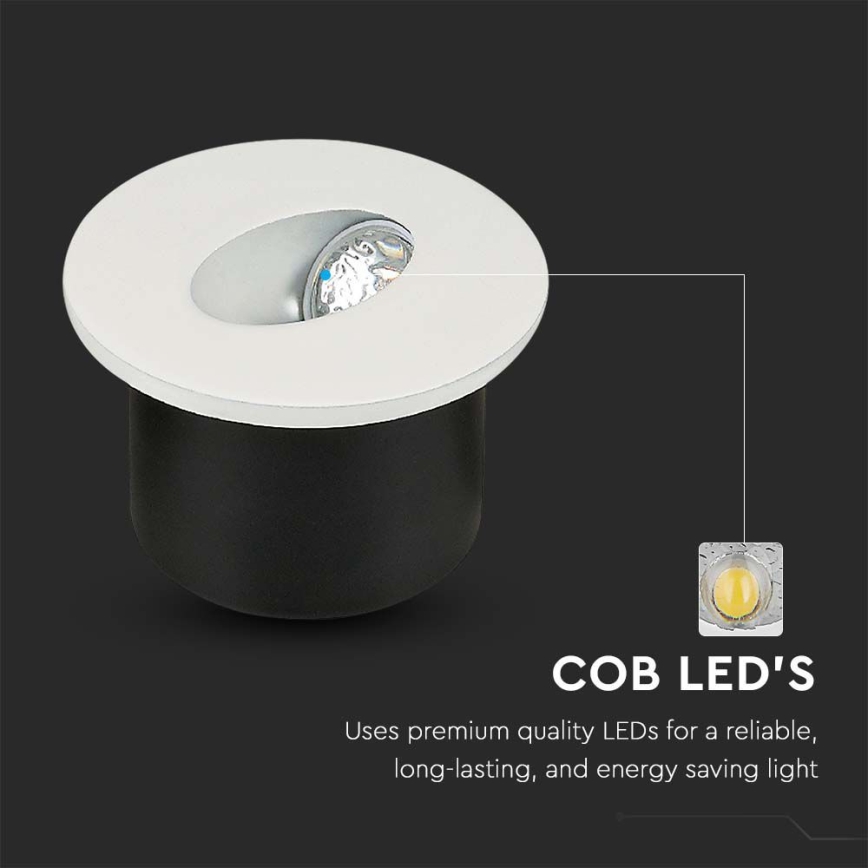 Spot d'escalier LED LED/3W/230V 3000K blanc