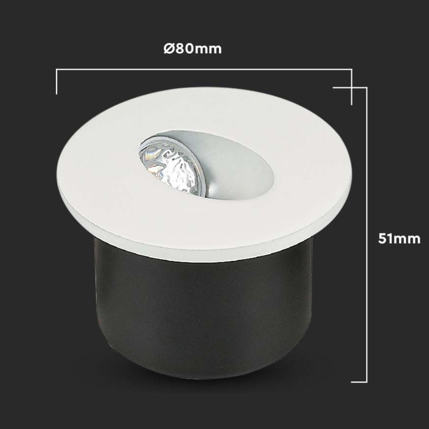 Spot d'escalier LED LED/3W/230V 3000K blanc
