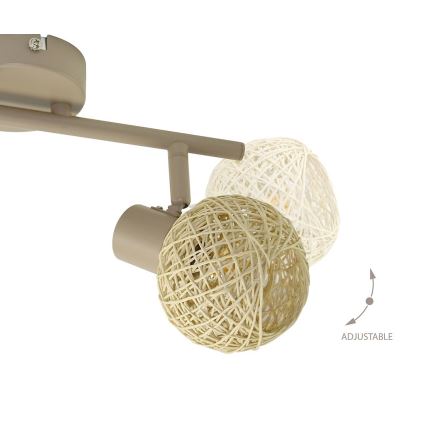 Spot DEX 2xE14/10W/230V beige/crème