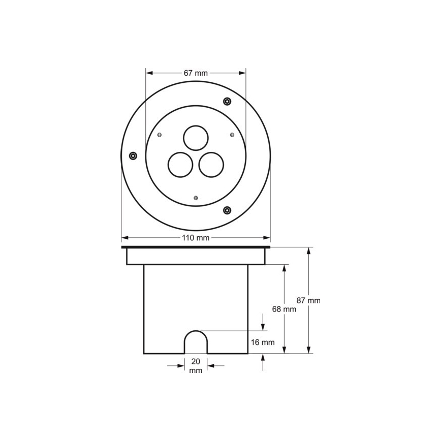 Spot d'extérieur encastrable dans le sol SIBAR 3xLED/1W/230V IP67 4000K