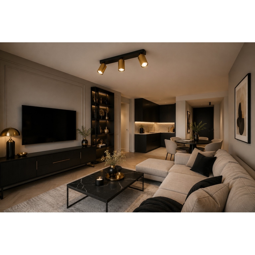 Spot ELAN 3xGU10/30W/230V doré/noir