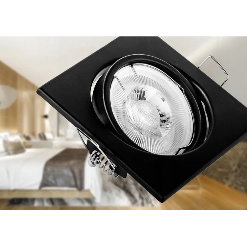 Spot encastrable 1xGU10/MR16/10W/230V 9x9 cm noir