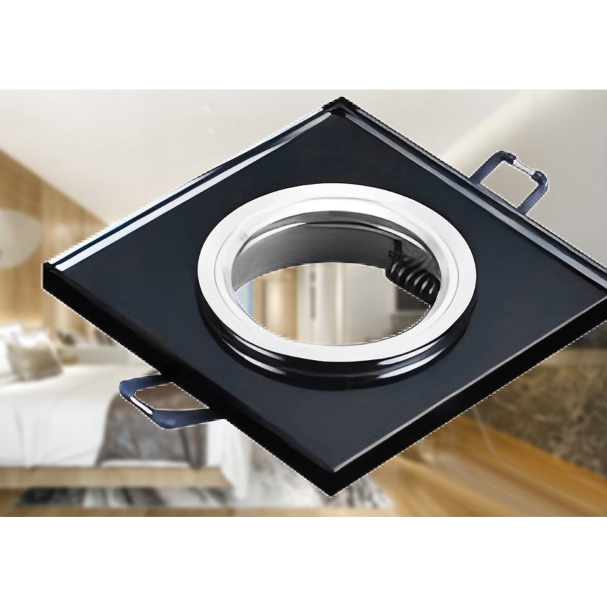Spot encastrable 1xGU10/MR16/10W/230V 9x9 cm noir