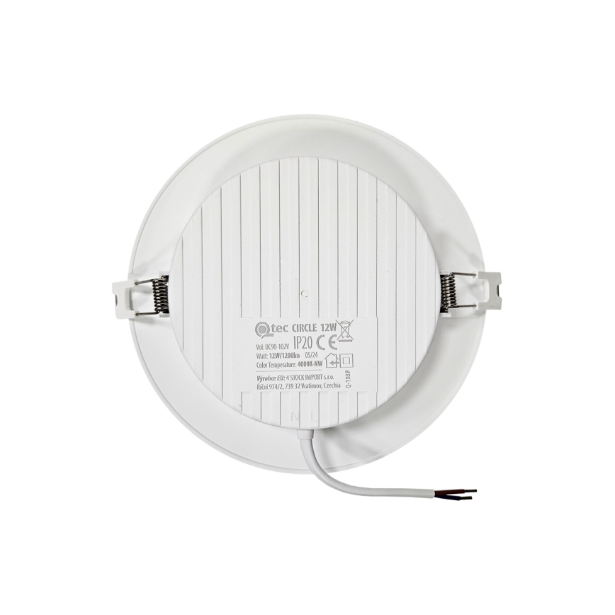 Spot encastrable CIRCLE LED/12W/230V 4000K d. 17 cm blanc