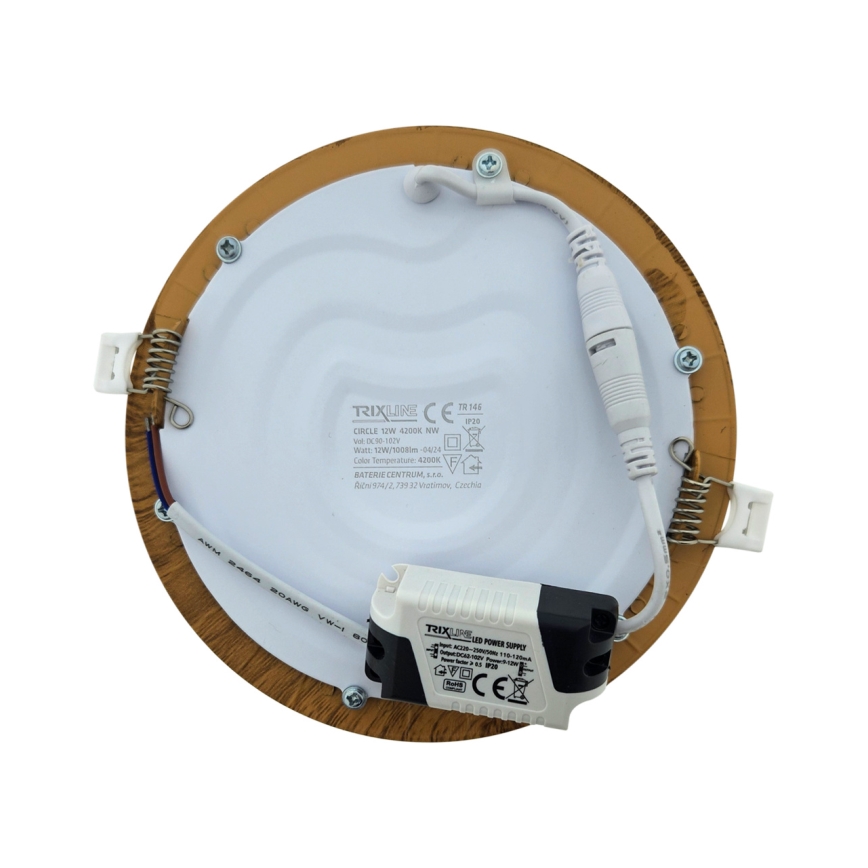 Spot encastrable CIRCLE LED/12W/230V 4200K d. 16,7 cm marron