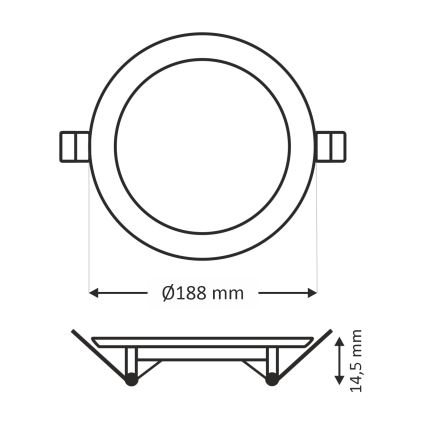 Spot encastrable CIRCLE LED/15W/230V 6500K d. 18,8 cm blanc