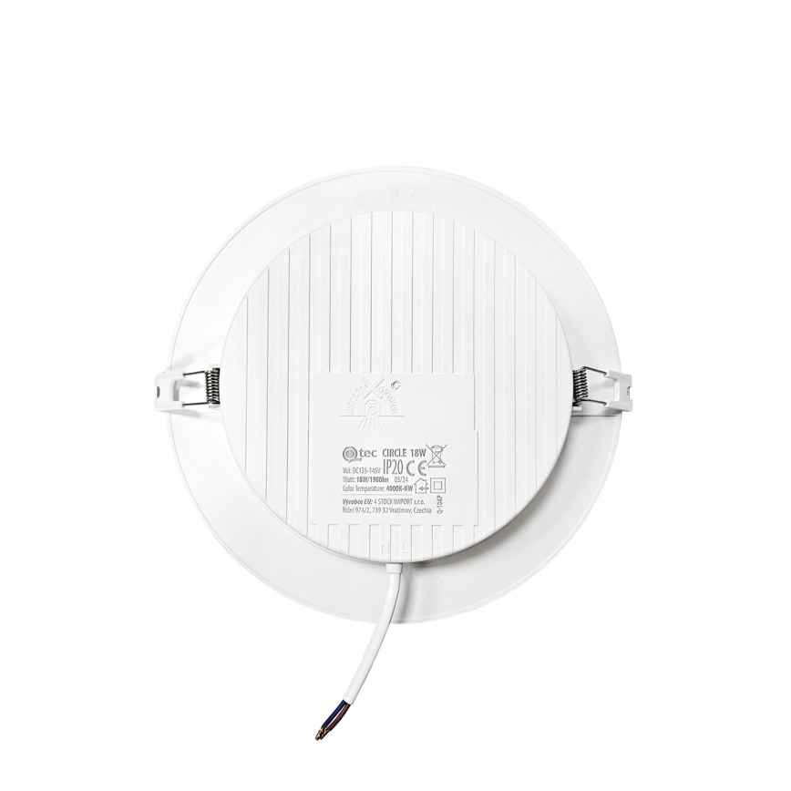Spot encastrable CIRCLE LED/18W/230V 4000K d. 22 cm blanc