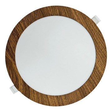 Spot encastrable CIRCLE LED/18W/230V 4200K d. 22 cm marron