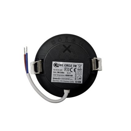 Spot encastrable CIRCLE LED/3W/230V 4000K d. 9 cm noir