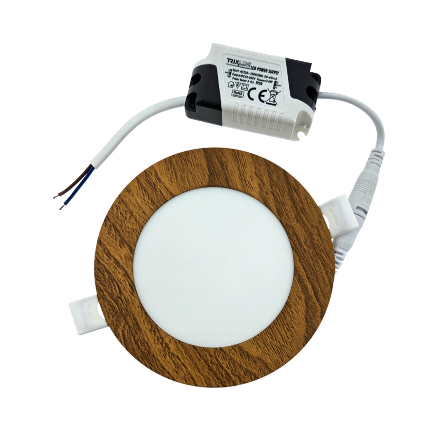 Spot encastrable CIRCLE LED/6W/230V 4200K d. 11,8 cm marron