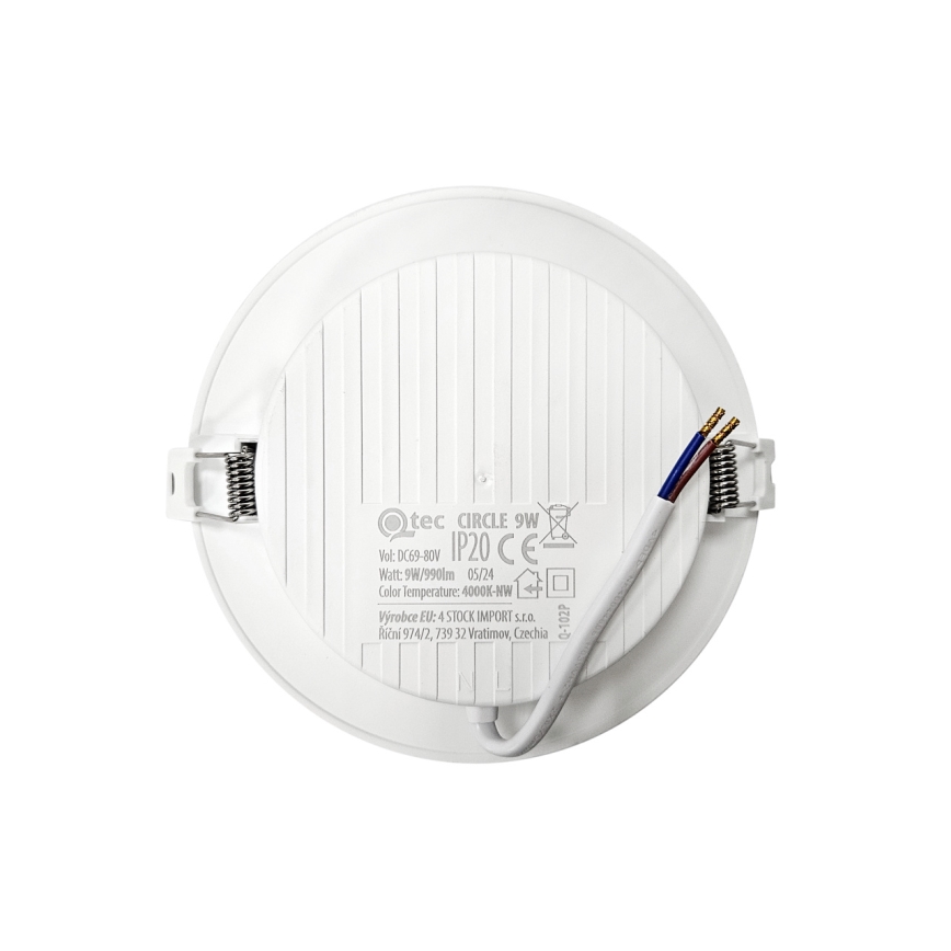 Spot encastrable CIRCLE LED/9W/230V 4000K d. 14,5 cm blanc