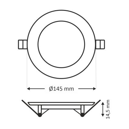 Spot encastrable CIRCLE LED/9W/230V 6500K d. 14,5 cm blanc
