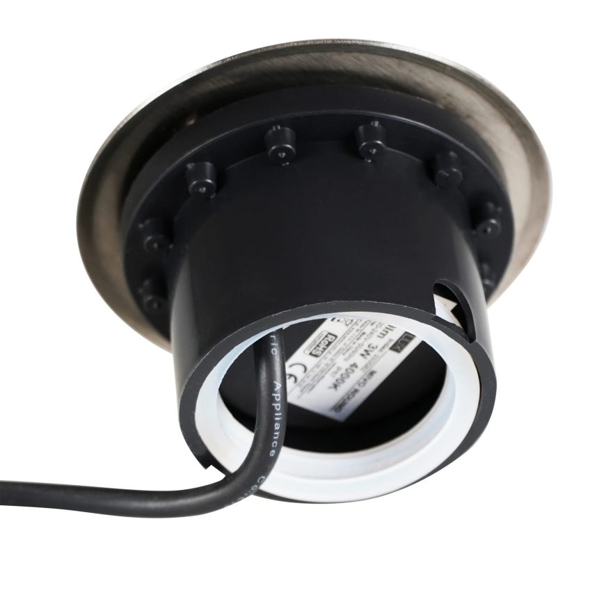 Spot encastrable dans le sol MIVO LED/3W/230V d. 12 cm IP67 chrome mat